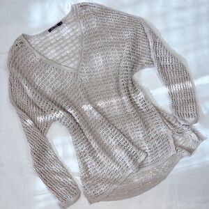 nic+zoe | size xl | grey crochet coverup